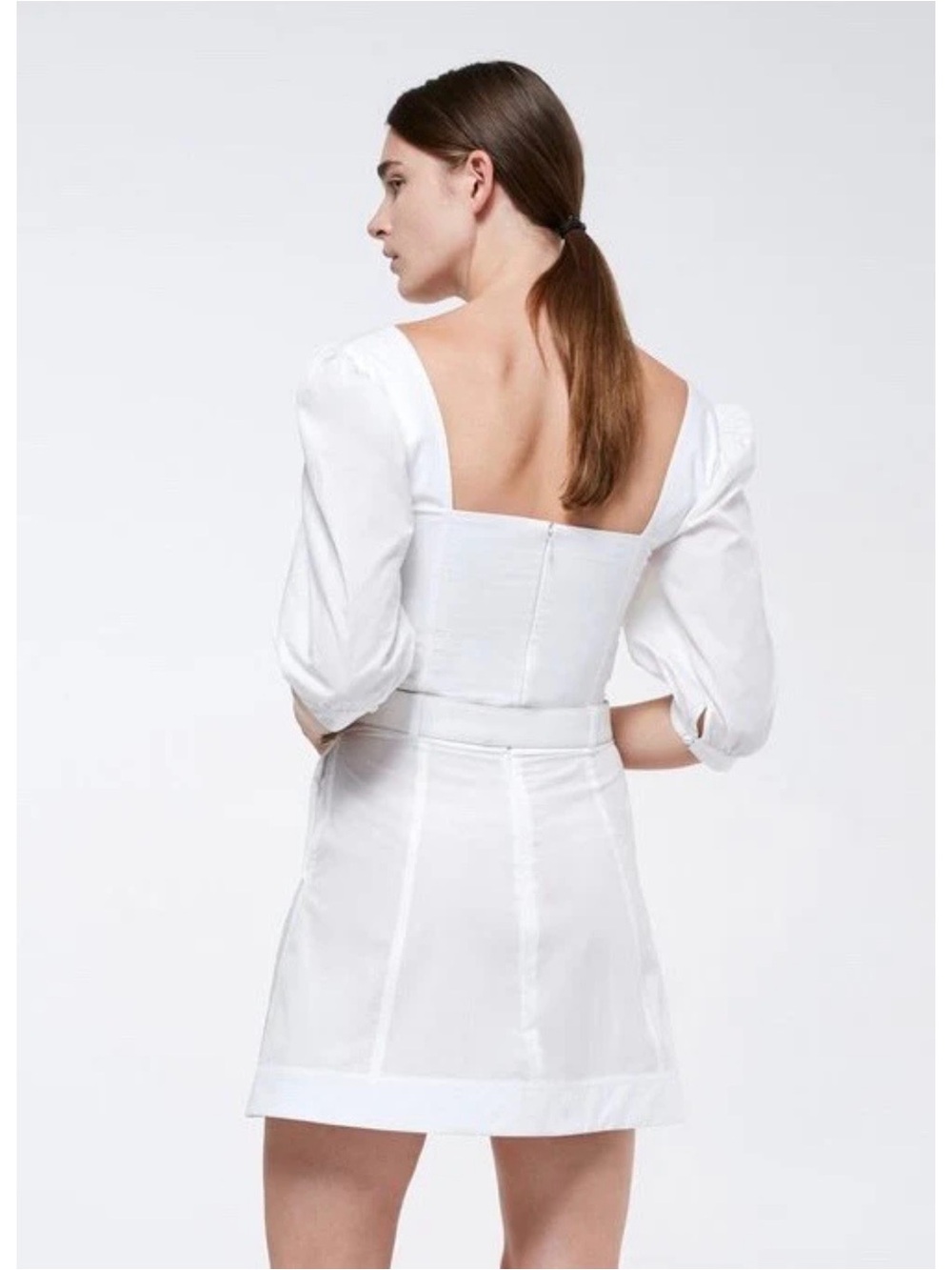 Jonathan Simkhai Standard Juno Belted Cotton Oxford Mini Dress Size Medium - Picture 2 of 3